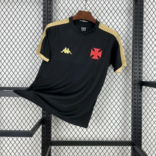 Camiseta de aficionado del Vasco da Gama 2025/26, color negro y dorado