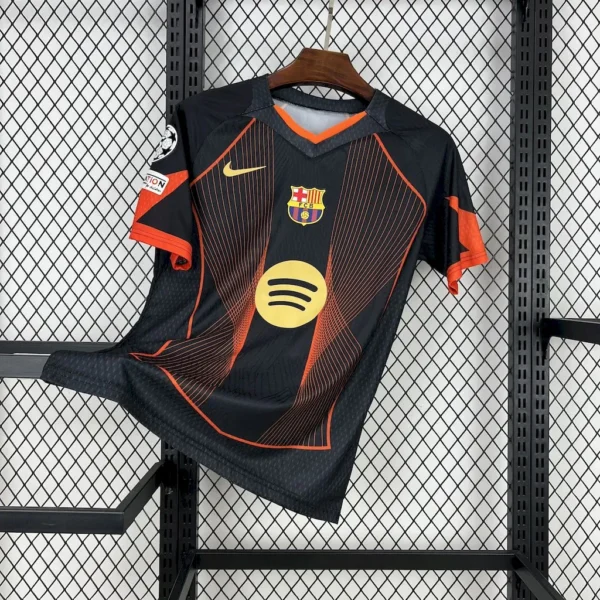 Camiseta del Barcelona 2025/26 edición especial negro naranja Champions League
