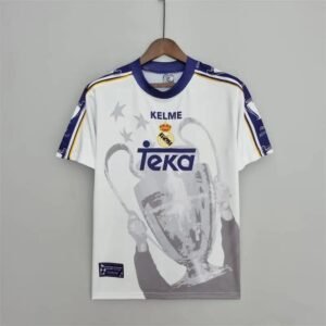 Camiseta retro conmemorativa de 7 campeones de la Champions League del Real Madrid 1997/98