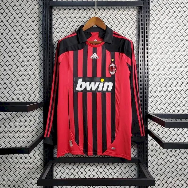 Camiseta retro de manga larga de local del AC Milan 2007/08
