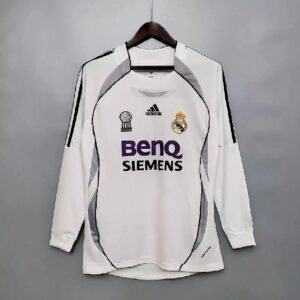 Camiseta retro de manga larga de local del Real Madrid 2006/07