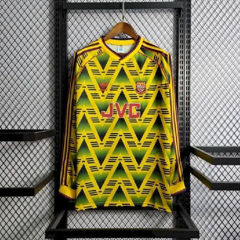 Camiseta retro de visitante de manga larga del Arsenal 1991/93