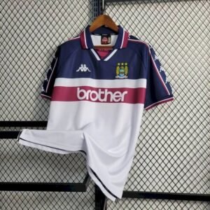 Camiseta retro de visitante del Manchester City 199798-2