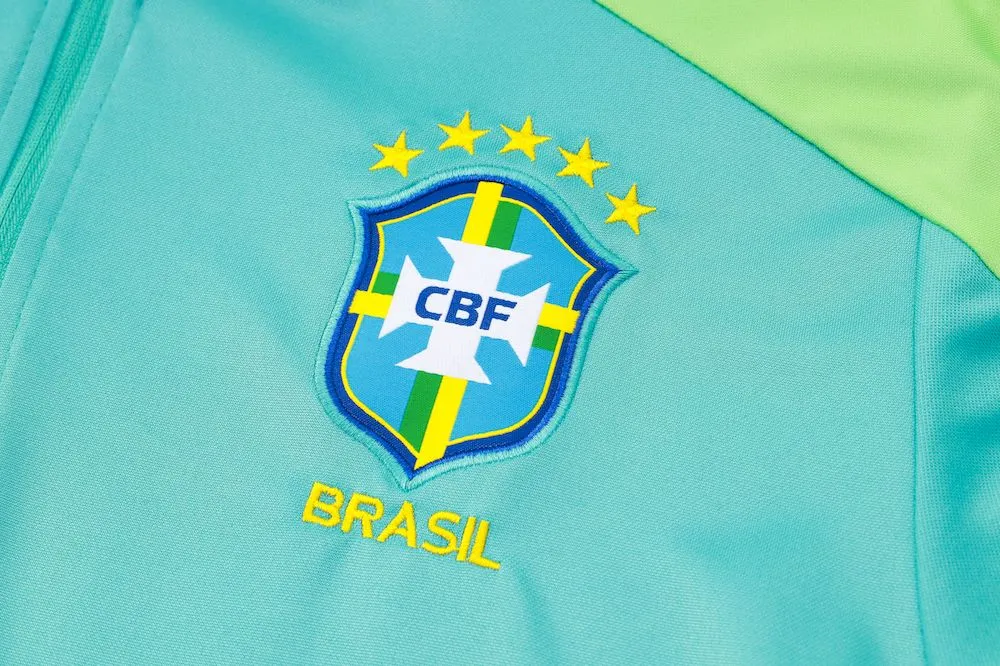 Sueter y pantalon unisex Brasil 2024/25 para adultos con media cremallera 815 - Image 2