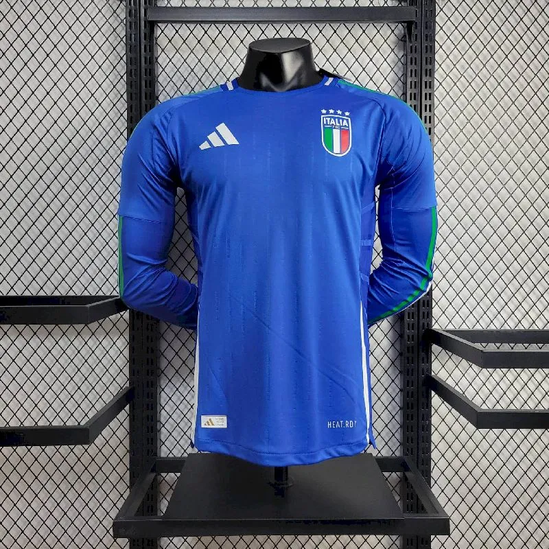 Camiseta de manga larga de local de Italia para la Eurocopa 2024/25 versión jugador