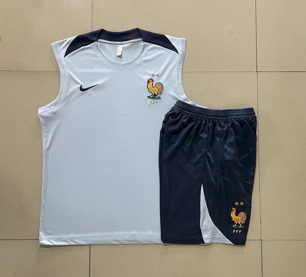 Camiseta de tirantes y pantalon corto unisex Francia 2024/25 para adultos 815