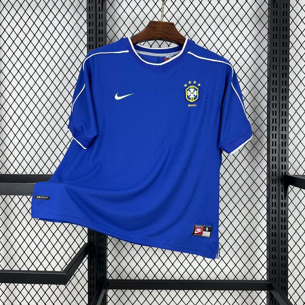 Camiseta retro de visitante de Brasil 1998