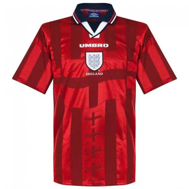 Camiseta retro de visitante de Inglaterra 1998