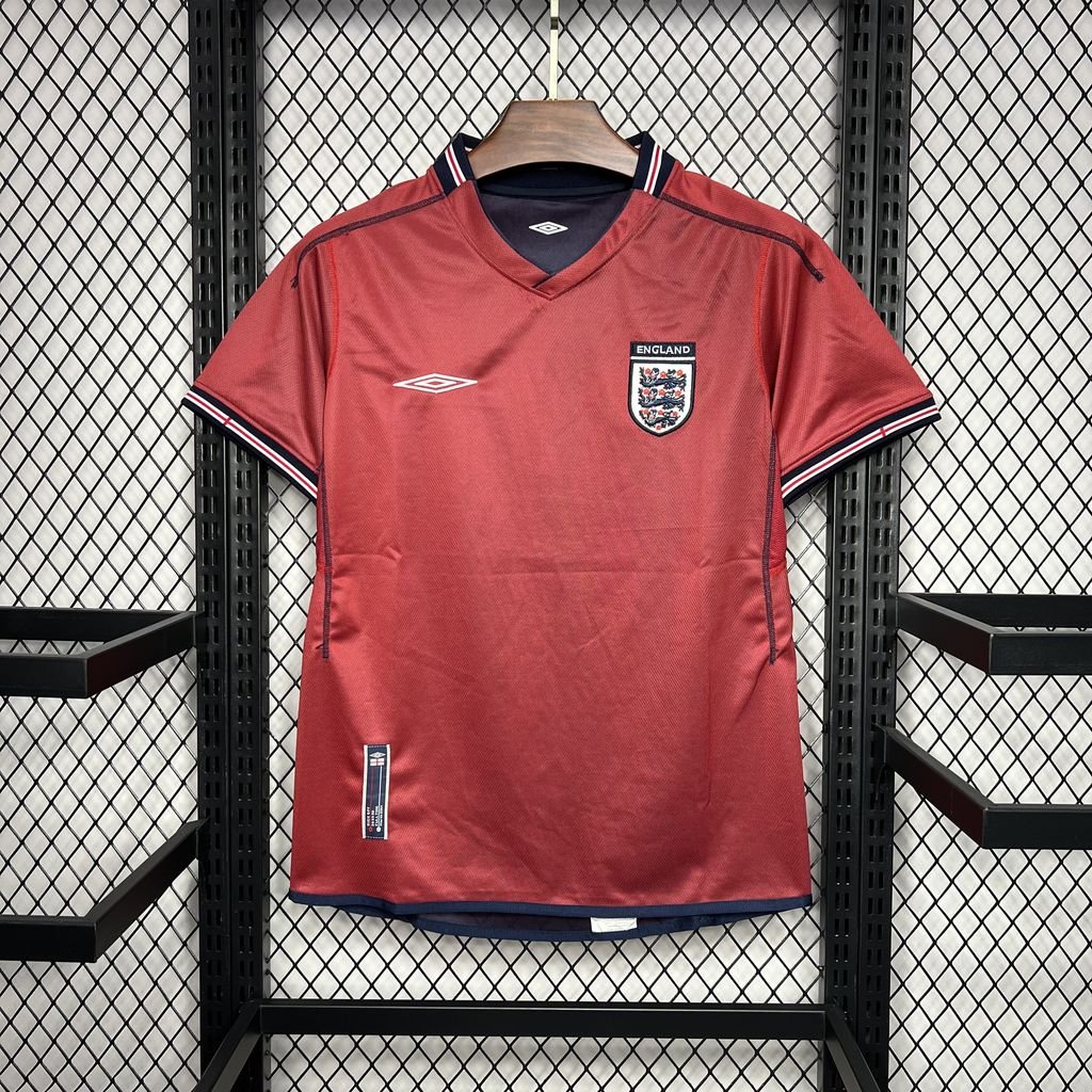 Camiseta retro visitante de Inglaterra 2002 doble cara