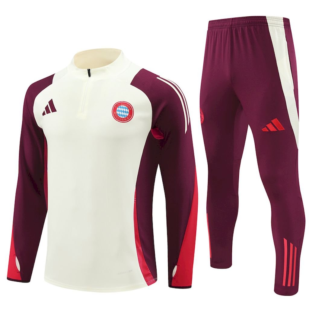 Conjunto unisex Bayern Munich 2024/25 de media cremallera sueter y pantalon 14001