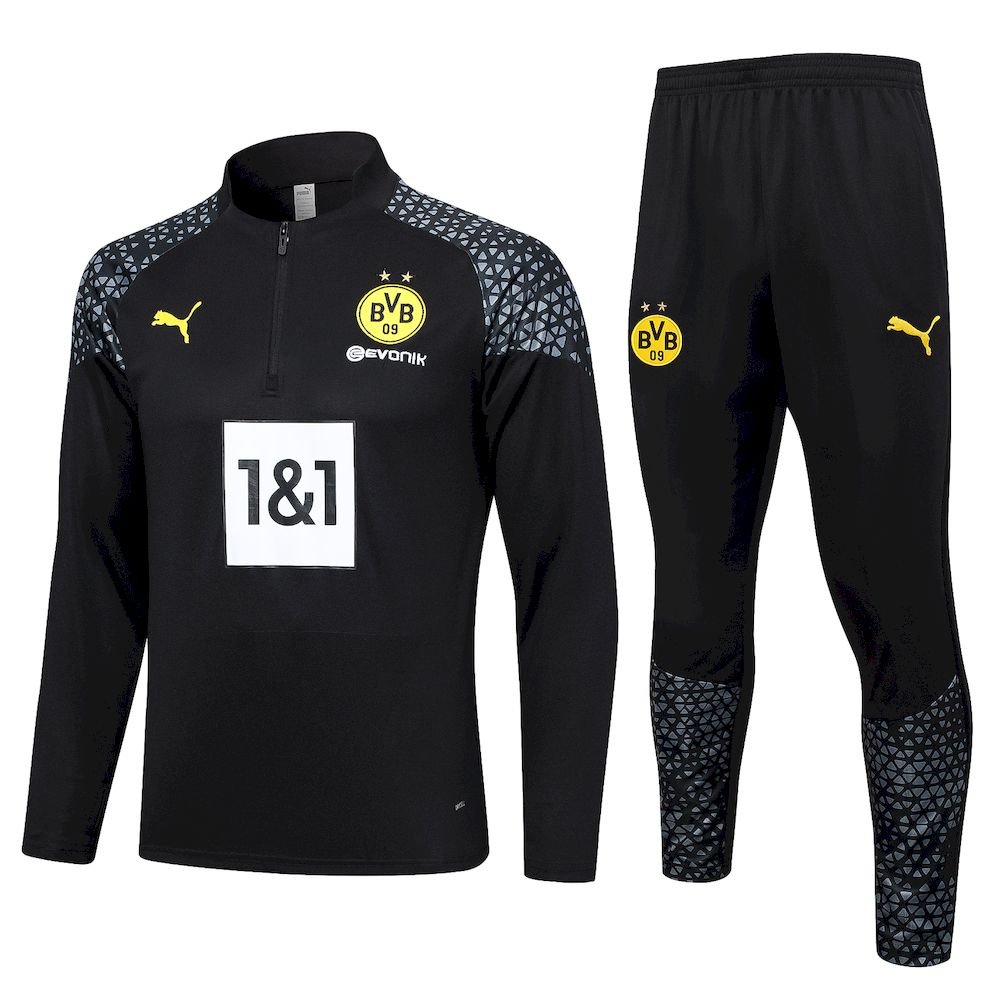 Conjunto unisex Borussia Dortmund 2023/24 de media cremallera sueter y pantalon 8155